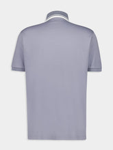 Gucci Light Grey Cotton Polo Shirt with Web
