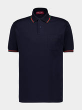 Gucci Dark Blue Embroidered Stretch Cotton Polo Shirt