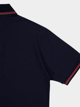 Gucci Dark Blue Embroidered Stretch Cotton Polo Shirt