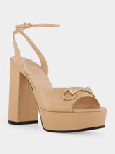Gucci Beige Horsebit Platform Sandal