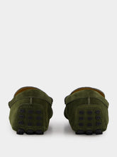 Gucci Dark Green Suede Horsebit Driver