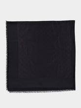 Gucci Black GG Silk Cotton Jacquard Shawl