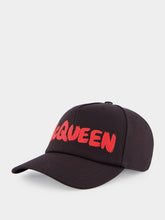 Alexander McQueen Graffiti Logo Black Cotton Cap