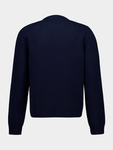 Gucci Dark Blue Wool Logo Knit Jumper