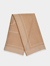 Saint Laurent Beige Cassandre Cashmere Silk Square Scarf