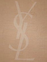 Saint Laurent Beige Cassandre Cashmere Silk Square Scarf