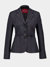 Gucci Grey Single Breasted Wool Grisaille Jacket
