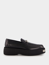 Gucci Black Leather Horsebit Creeper Shoes