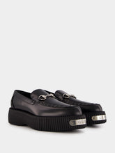 Gucci Black Leather Horsebit Creeper Shoes