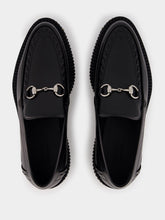 Gucci Black Leather Horsebit Creeper Shoes
