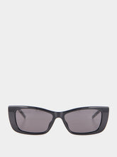 Gucci Shiny Black Rectangular Frame Sunglasses