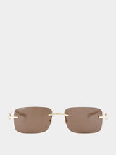 Gucci Shiny Gold Metal Frame Sunglasses