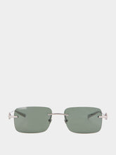 Gucci Shiny Ruthenium Metal Frame Sunglasses