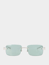 Gucci Shiny Silver Metal Frame Sunglasses