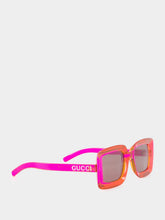 Gucci Transparent Fuchsia Square Sunglasses