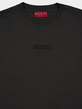 Gucci Dark Grey Embroidered Cotton T-shirt