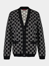 Gucci Black and White Reversible GG Wool Cardigan