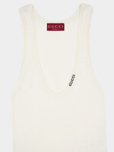 Gucci White Rib Silk Tank Top
