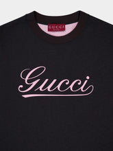 Gucci Script Print Black Cotton T-shirt