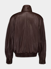 Saint Laurent Marron Lambskin Bomber Jacket