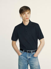 Saint Laurent Black Cassandre Polo Shirt in Piqué