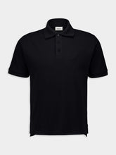 Saint Laurent Black Cassandre Polo Shirt in Piqué