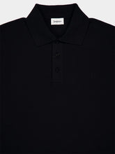 Saint Laurent Black Cassandre Polo Shirt in Piqué