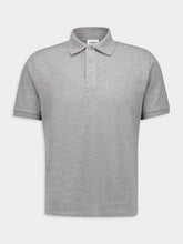Saint Laurent Grey Cassandre Polo Shirt in Piqué