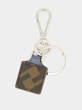 Fendi Blue FF Squared Leather Key Ring