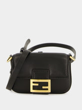 Black Nano Baguette Charm in Nappa Leather