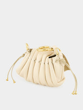 Fendi White Nano Mamma Baguette in Pleated Leather