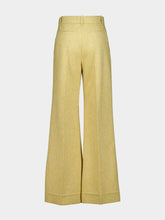 Valentino Garavani Ochre Virgin Wool Wide-Leg Trousers