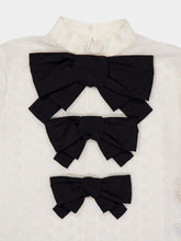 Valentino Garavani Ivory Cotton Blouse with Black Bows