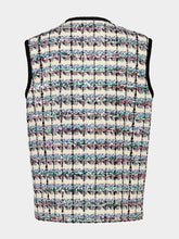 Valentino Garavani Ivory Multicolour Tweed Sequin Gilet