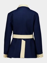 Valentino Garavani Belted Peacoat in Provence Blue and Birch