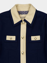 Valentino Garavani Belted Peacoat in Provence Blue and Birch