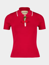 Valentino Garavani Paris Red Cotton Top with Cherry Detail