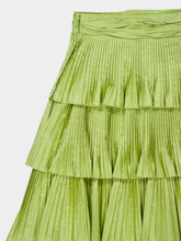 Valentino Garavani Acid Green Silk Taffetas Ruffle Skirt