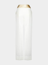 Valentino Garavani Ivory Straight-Leg Trousers with Bow