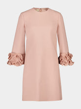 Valentino Garavani Rose Mist Crepe Mini Dress with Sleeve Detail