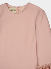 Valentino Garavani Rose Mist Crepe Mini Dress with Sleeve Detail