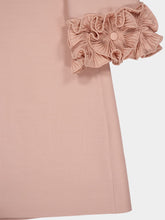 Valentino Garavani Rose Mist Crepe Mini Dress with Sleeve Detail