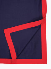 Valentino Garavani Indigo and Paris Red Viscose Linen Midi Dress