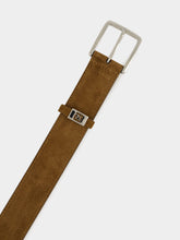 Fendi Brown Suede Belt with FF Buckle Detail