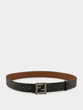 Brown Leather & FF Canvas Reversible Belt