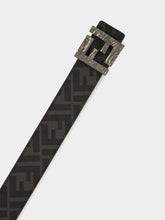 Fendi Brown Leather & FF Canvas Reversible Belt