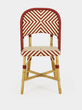 L.Drucker Red Chambord Rattan Dining Chair