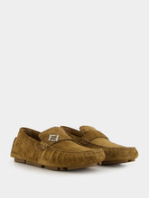Fendi Brown Suede FF Driving Loafers