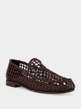 Fendi Brown Braided Leather FF Loafers