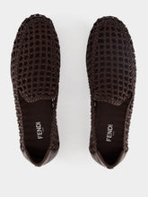 Fendi Brown Braided Leather FF Loafers